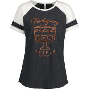 Friends Thanksgiving English Trifle Logo Enza Ladies Jersey Colorblock Tee