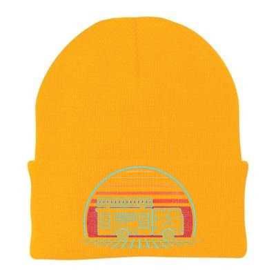 Fire Truck Engine Retro 80s Style Knit Cap Winter Beanie