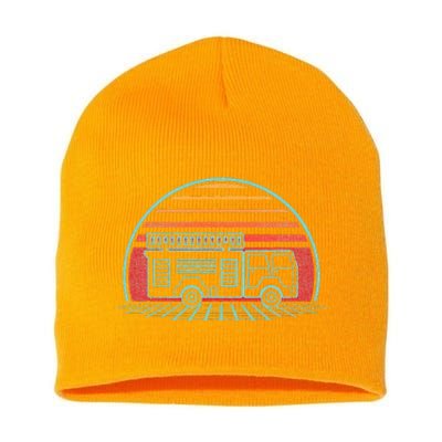 Fire Truck Engine Retro 80s Style Short Acrylic Beanie