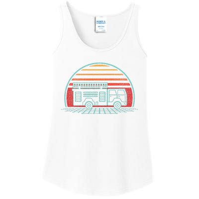 Fire Truck Engine Retro 80s Style Ladies Essential Tank