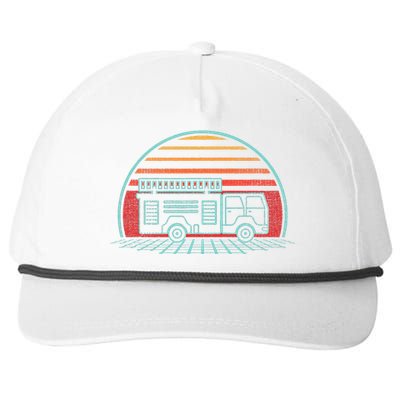 Fire Truck Engine Retro 80s Style Snapback Five-Panel Rope Hat