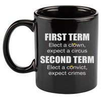 First Term Elect A Clown Expect A Circus Second Term Elect 11oz C Handle Ceramic Mug