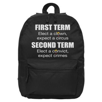 First Term Elect A Clown Expect A Circus Second Term Elect 16 in Basic Backpack