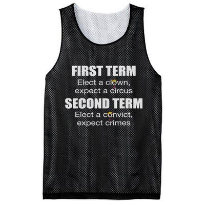 First Term Elect A Clown Expect A Circus Second Term Elect Mesh Reversible Basketball Jersey Tank