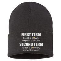 First Term Elect A Clown Expect A Circus Second Term Elect Sustainable Knit Beanie