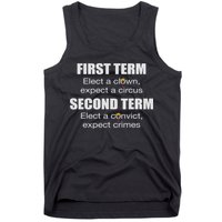 First Term Elect A Clown Expect A Circus Second Term Elect Tank Top