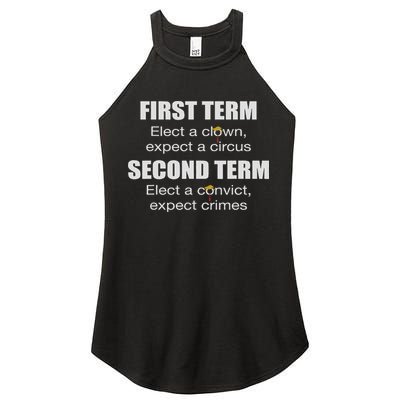 First Term Elect A Clown Expect A Circus Second Term Elect Women's Perfect Tri Rocker Tank