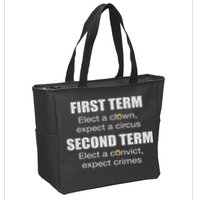 First Term Elect A Clown Expect A Circus Second Term Elect Zip Tote Bag