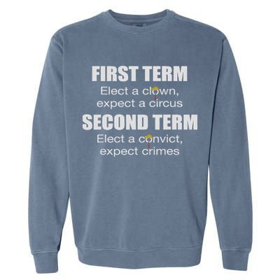 First Term Elect A Clown Expect A Circus Second Term Elect Garment-Dyed Sweatshirt