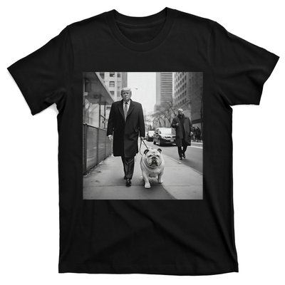 Funny Trump English Bulldog Downtown Funny Political T-Shirt