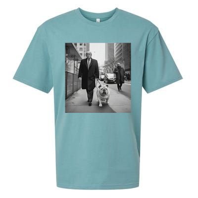 Funny Trump English Bulldog Downtown Funny Political Sueded Cloud Jersey T-Shirt