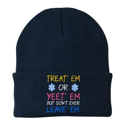 Funny Treat Em Yeet Em Emt Ems Er Ambulance Paramedic Knit Cap Winter Beanie