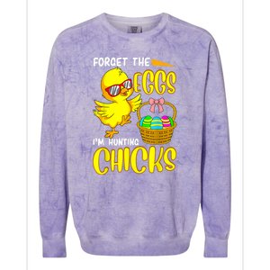 Forget The Eggs I'm Hunting Chicks Funny Happy Easter Day Colorblast Crewneck Sweatshirt