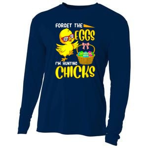 Forget The Eggs I'm Hunting Chicks Funny Happy Easter Day Cooling Performance Long Sleeve Crew