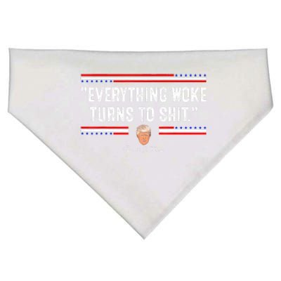 Funny Trump Everything Woke Turns To Shit Meme Shirt Political USA-Made Doggie Bandana