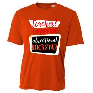 Funny Teacher Educational Rockstar Teaching Back To School Cool Gift Cooling Performance Crew T-Shirt