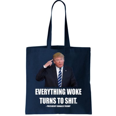 Funny Trump Everything Woke Turns To Shit Quote Tote Bag