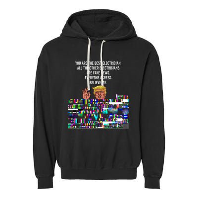 Funny Trump Electrician Lineman Garment-Dyed Fleece Hoodie