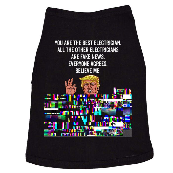 Funny Trump Electrician Lineman Doggie Tank