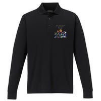 Funny Trump Electrician Lineman Performance Long Sleeve Polo