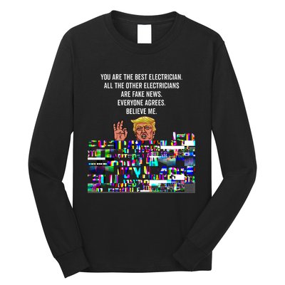 Funny Trump Electrician Lineman Long Sleeve Shirt