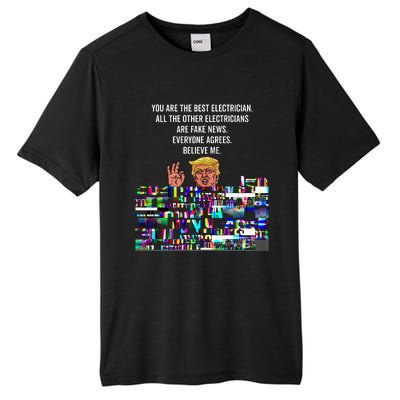 Funny Trump Electrician Lineman Tall Fusion ChromaSoft Performance T-Shirt