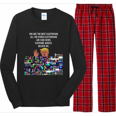 Funny Trump Electrician Lineman Long Sleeve Pajama Set