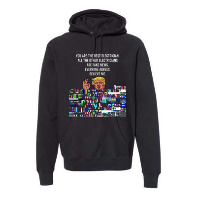 Funny Trump Electrician Lineman Premium Hoodie