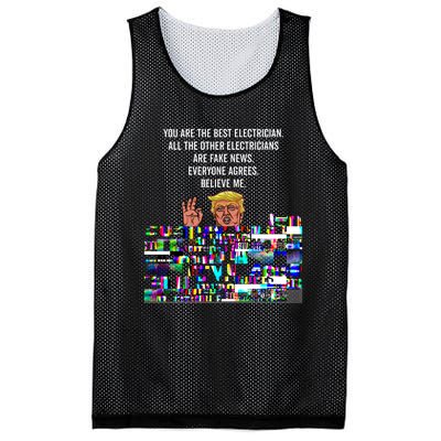 Funny Trump Electrician Lineman Mesh Reversible Basketball Jersey Tank