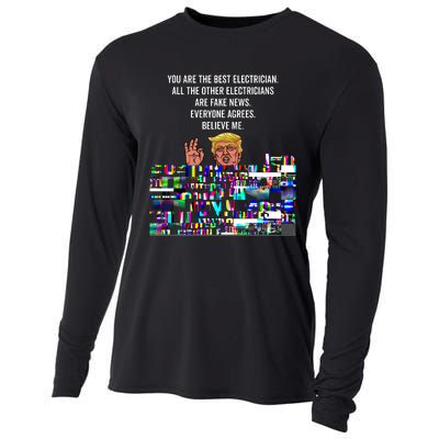 Funny Trump Electrician Lineman Cooling Performance Long Sleeve Crew