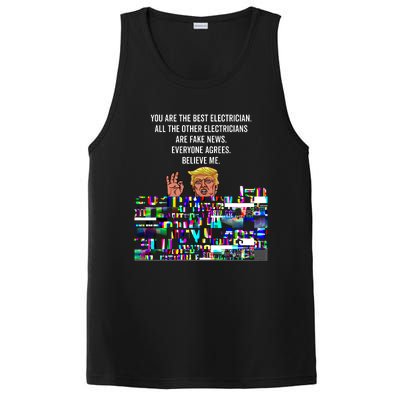 Funny Trump Electrician Lineman PosiCharge Competitor Tank