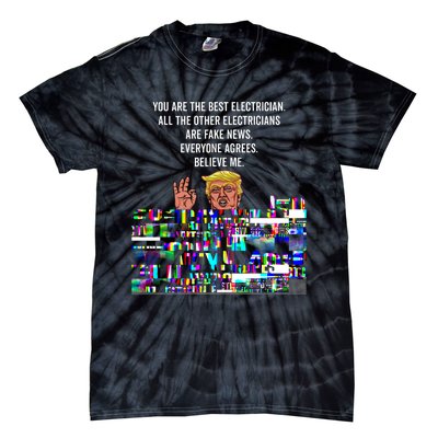 Funny Trump Electrician Lineman Tie-Dye T-Shirt