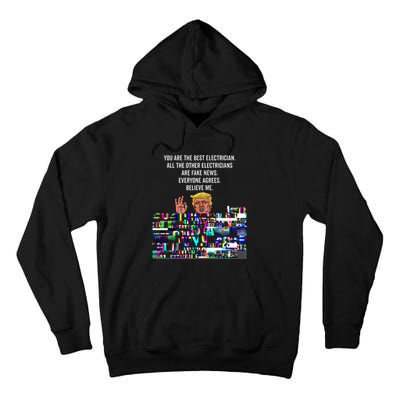 Funny Trump Electrician Lineman Tall Hoodie