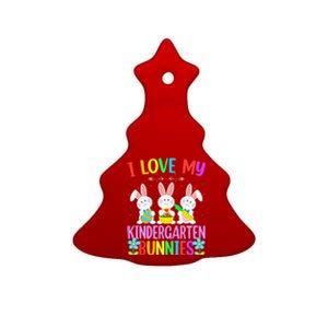 Funny Teacher Easter Day I Love My Kindergarten Bunnies Eggs Ceramic Tree Ornament