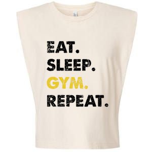 Fitness Training Eat Sleep Gym Repeat Meaningful Gift Garment-Dyed Women's Muscle Tee