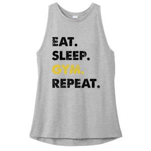 Fitness Training Eat Sleep Gym Repeat Meaningful Gift Ladies PosiCharge Tri-Blend Wicking Tank