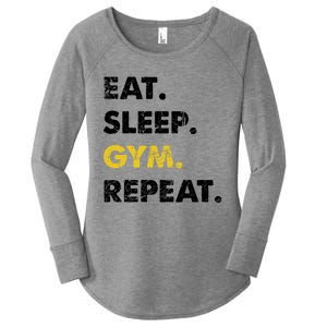 Fitness Training Eat Sleep Gym Repeat Meaningful Gift Women's Perfect Tri Tunic Long Sleeve Shirt