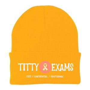 Funny Titty Exams Save The Tatas Breast Cancer Awareness Gift Knit Cap Winter Beanie