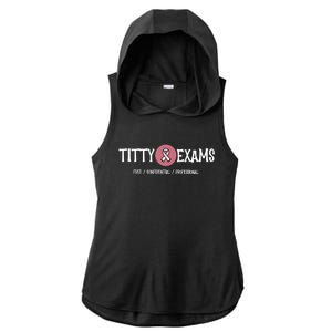 Funny Titty Exams Save The Tatas Breast Cancer Awareness Gift Ladies PosiCharge Tri-Blend Wicking Draft Hoodie Tank