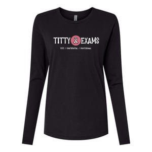 Funny Titty Exams Save The Tatas Breast Cancer Awareness Gift Womens Cotton Relaxed Long Sleeve T-Shirt