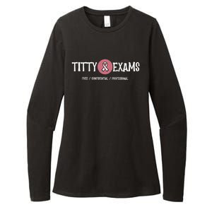 Funny Titty Exams Save The Tatas Breast Cancer Awareness Gift Womens CVC Long Sleeve Shirt