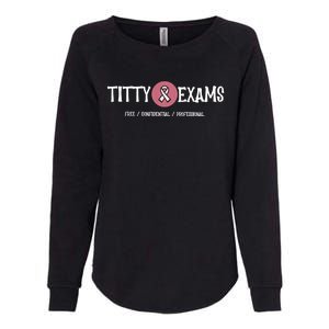 Funny Titty Exams Save The Tatas Breast Cancer Awareness Gift Womens California Wash Sweatshirt