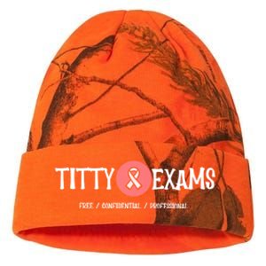 Funny Titty Exams Save The Tatas Breast Cancer Awareness Gift Kati Licensed 12" Camo Beanie