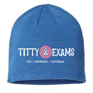 Funny Titty Exams Save The Tatas Breast Cancer Awareness Gift Sustainable Beanie