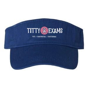 Funny Titty Exams Save The Tatas Breast Cancer Awareness Gift Valucap Bio-Washed Visor