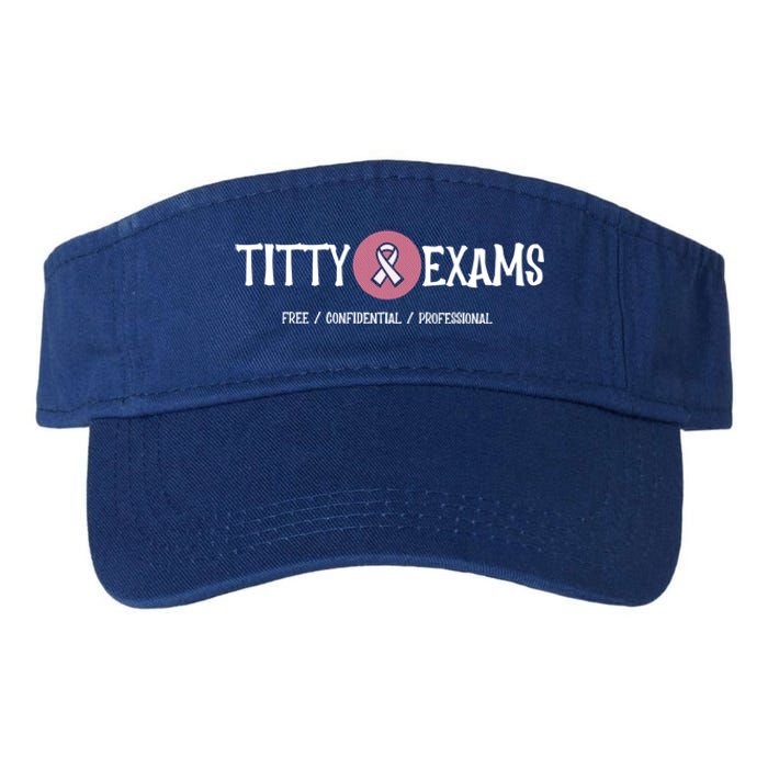 Funny Titty Exams Save The Tatas Breast Cancer Awareness Gift Valucap Bio-Washed Visor