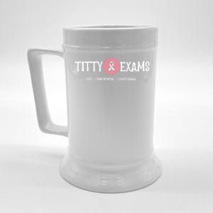 Funny Titty Exams Save The Tatas Breast Cancer Awareness Gift Beer Stein