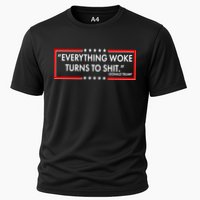 Funny Trump Everything Woke Turns To Shit Performance Shirt