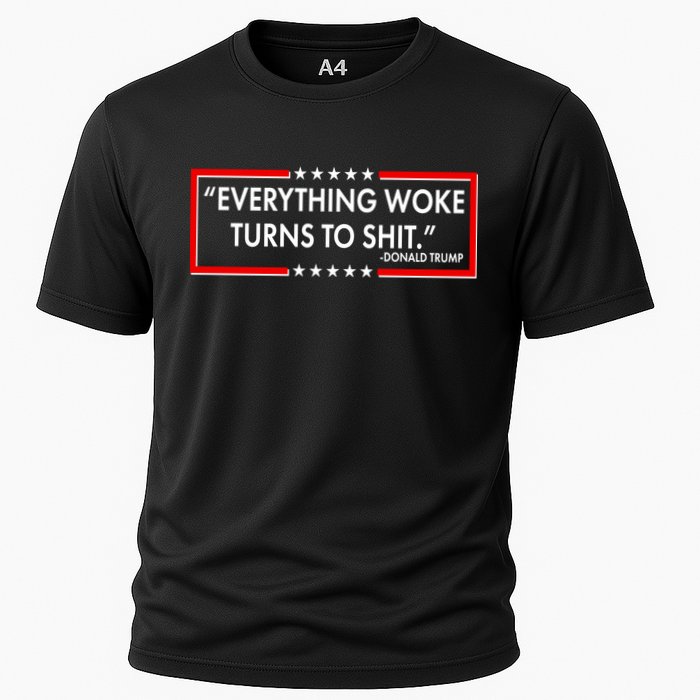 Funny Trump Everything Woke Turns To Shit Performance Shirt