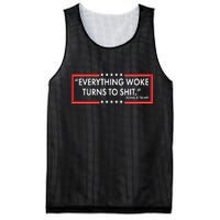 Funny Trump Everything Woke Turns To Shit Mesh Reversible Basketball Jersey Tank